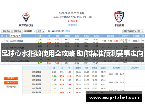 足球心水指数使用全攻略 助你精准预测赛事走向